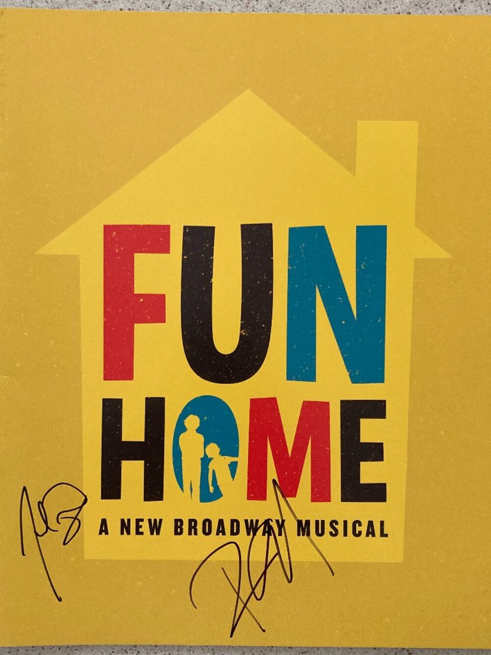 Cast Signed Fun Home Large Souvenir Program Michael Cerveris Judy Kuhn +7 More